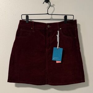 Market & Spruce Deep Red Mini Skirt